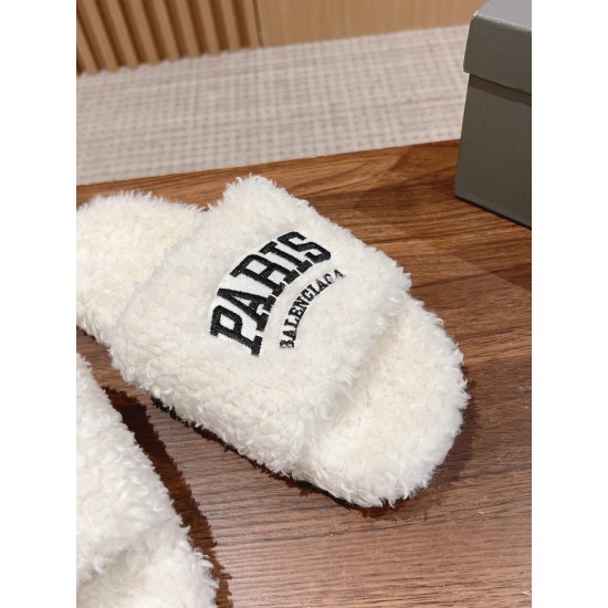 Balenciaga Lambswool Slippers