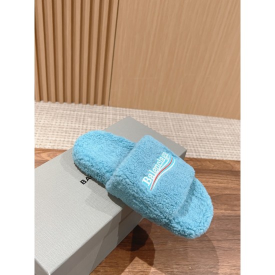 Balenciaga Lambswool Slippers