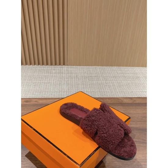 Hermes Wool Slippers