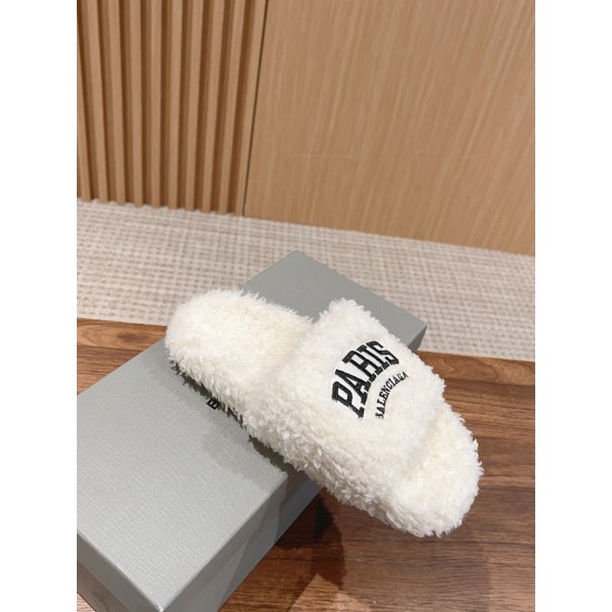 Balenciaga Lambswool Slippers