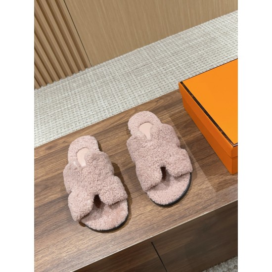 Hermes Wool Slippers