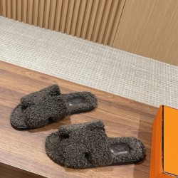 Hermes Wool Slippers