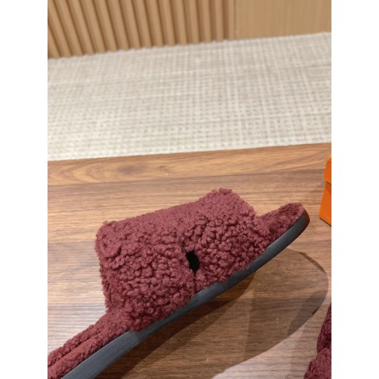 Hermes Wool Slippers