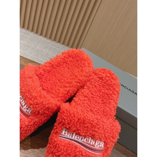 Balenciaga Lambswool Slippers