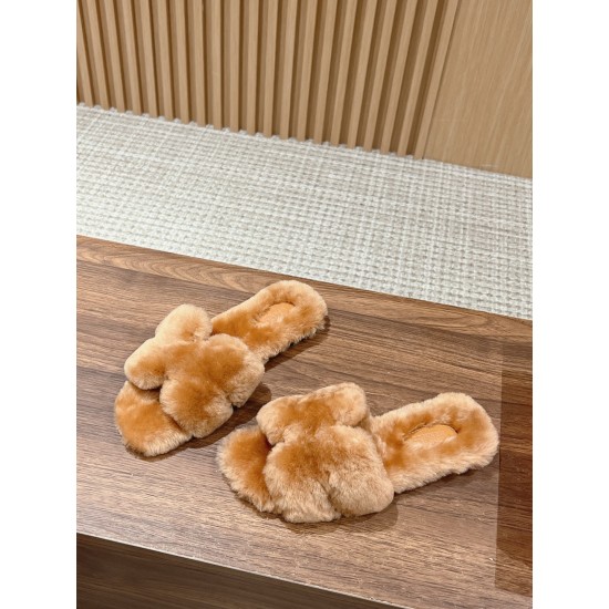 Hermes Woolen Slippers