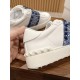 Valentino ROCKSTUD UNTITLED SNEAKER IN CALFSKIN LEATHER WITH METALLIC STRIPE