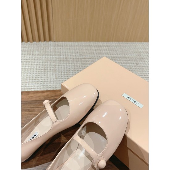 MiuMiu Round Toe Flat Shoes