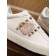 Valentino ROCKSTUD UNTITLED SNEAKER IN CALFSKIN LEATHER WITH METALLIC STRIPE