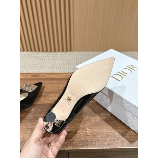 Dior Pointed Toe Silver Studded Heels