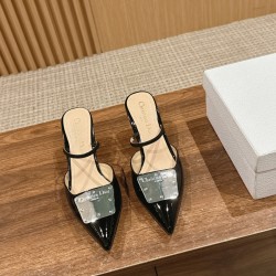 Dior Pointed Toe Silver Studded Heels