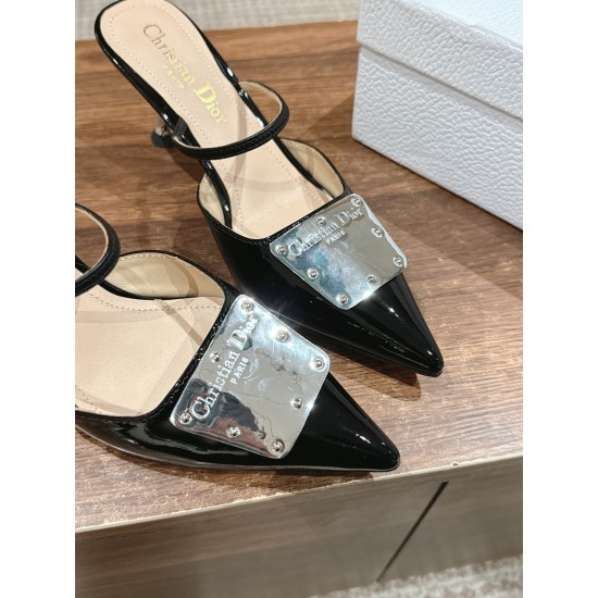 Dior Pointed Toe Silver Studded Heels