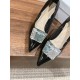 Dior Pointed Toe Silver Studded Heels