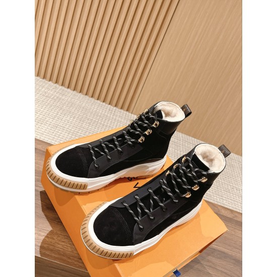 LV SQUAD Wool High Top Sneakers