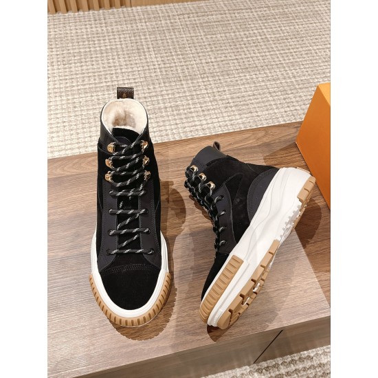 LV SQUAD Wool High Top Sneakers