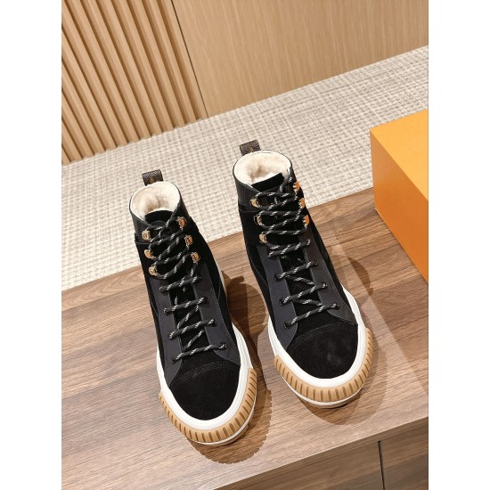 LV SQUAD Wool High Top Sneakers