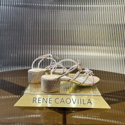 Rene caovilla Caterina Peach Slider Sandal With Crystals