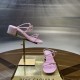 Rene caovilla Caterina Peach Slider Sandal With Crystals