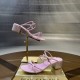 Rene caovilla Caterina Peach Slider Sandal With Crystals