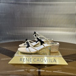 Rene caovilla Caterina Peach Slider Sandal With Crystals