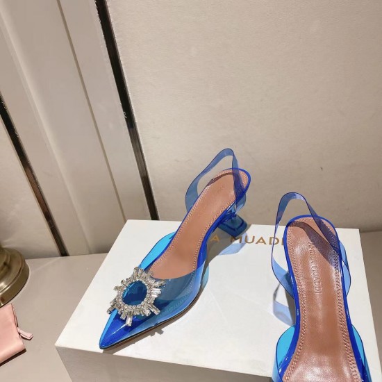 Amina Muaddi Begum Glass Crystal-embellished Pvc Slingback Amina Muaddi Begum Glass Crystal-embellished Pvc Slingback