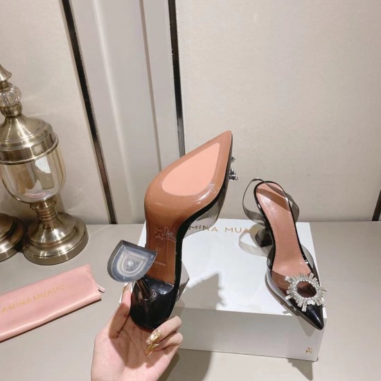 Amina Muaddi Begum Glass Crystal-embellished Pvc Slingback Amina Muaddi Begum Glass Crystal-embellished Pvc Slingback