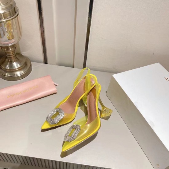 Amina Muaddi Begum Glass Crystal-embellished Pvc Slingback Amina Muaddi Begum Glass Crystal-embellished Pvc Slingback