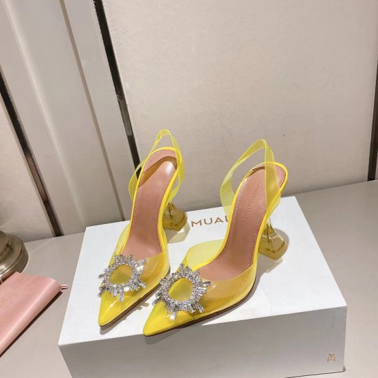 Amina Muaddi Begum Glass Crystal-embellished Pvc Slingback Amina Muaddi Begum Glass Crystal-embellished Pvc Slingback