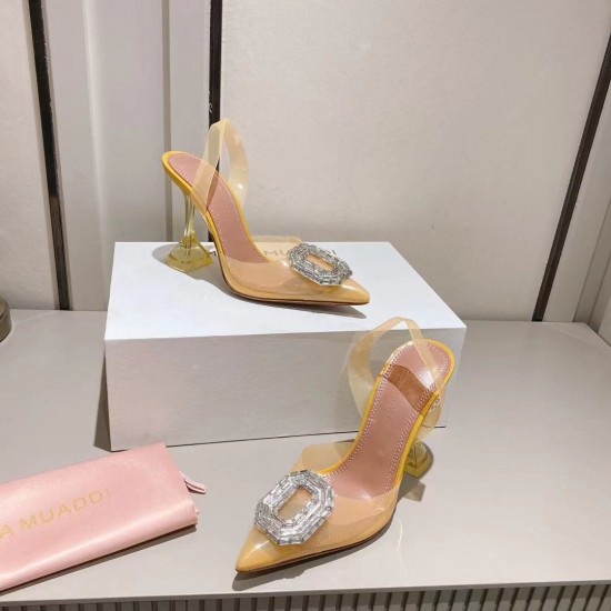 Amina Muaddi Begum Glass Crystal-embellished Pvc Slingback Amina Muaddi Begum Glass Crystal-embellished Pvc Slingback