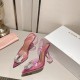Amina Muaddi Begum Glass Crystal-embellished Pvc Slingback Amina Muaddi Begum Glass Crystal-embellished Pvc Slingback