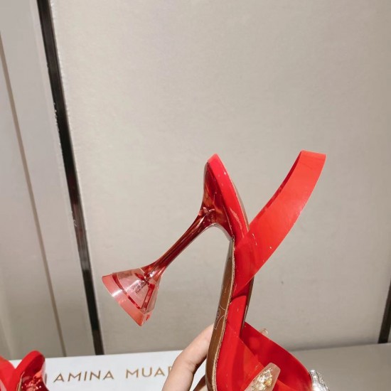 Amina Muaddi Begum Glass Crystal-embellished Pvc Slingback Amina Muaddi Begum Glass Crystal-embellished Pvc Slingback