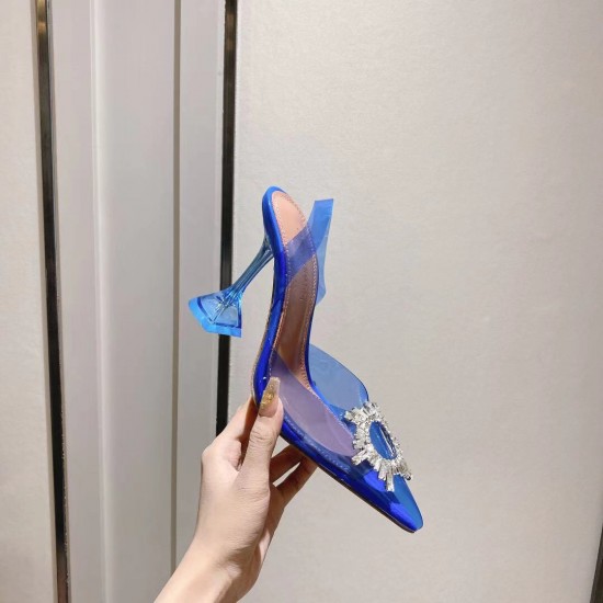 Amina Muaddi Begum Glass Crystal-embellished Pvc Slingback Amina Muaddi Begum Glass Crystal-embellished Pvc Slingback
