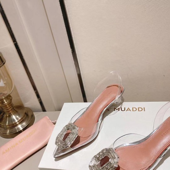 Amina Muaddi Rosie Glass Sling Amina Muaddi Rosie Glass Sling