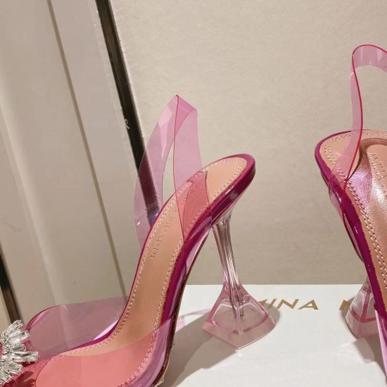 Amina Muaddi Begum Glass Crystal-embellished Pvc Slingback Amina Muaddi Begum Glass Crystal-embellished Pvc Slingback