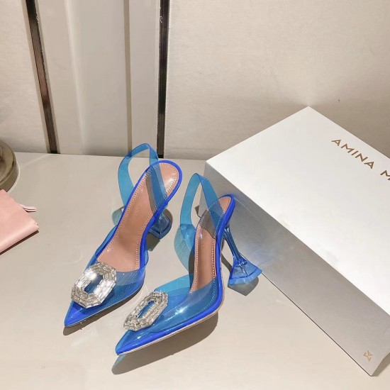 Amina Muaddi Begum Glass Crystal-embellished Pvc Slingback Amina Muaddi Begum Glass Crystal-embellished Pvc Slingback