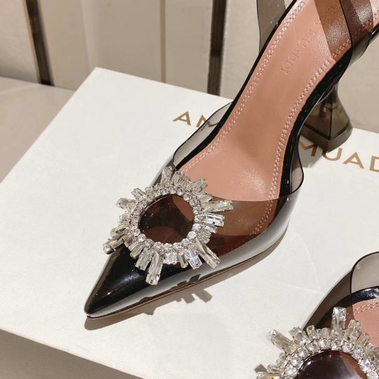 Amina Muaddi Begum Glass Crystal-embellished Pvc Slingback Amina Muaddi Begum Glass Crystal-embellished Pvc Slingback