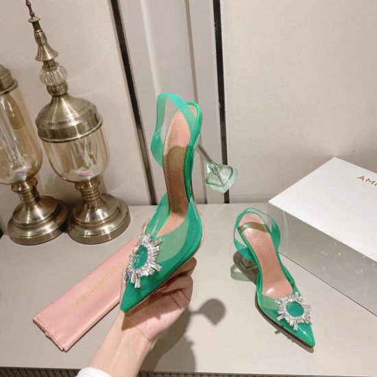 Amina Muaddi Begum Glass Crystal-embellished Pvc Slingback Amina Muaddi Begum Glass Crystal-embellished Pvc Slingback