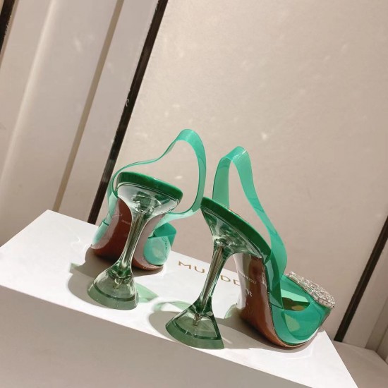Amina Muaddi Begum Glass Crystal-embellished Pvc Slingback Amina Muaddi Begum Glass Crystal-embellished Pvc Slingback