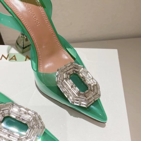 Amina Muaddi Begum Glass Crystal-embellished Pvc Slingback Amina Muaddi Begum Glass Crystal-embellished Pvc Slingback