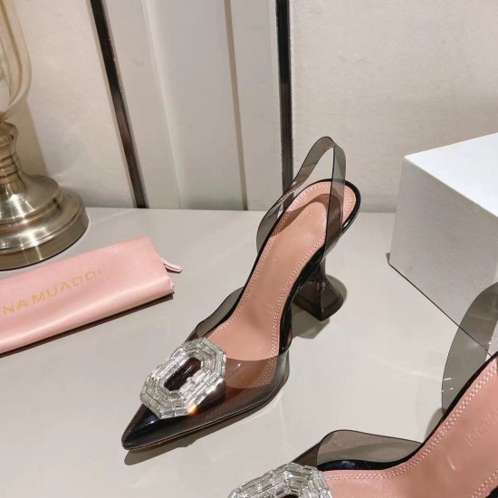 Amina Muaddi Begum Glass Crystal-embellished Pvc Slingback