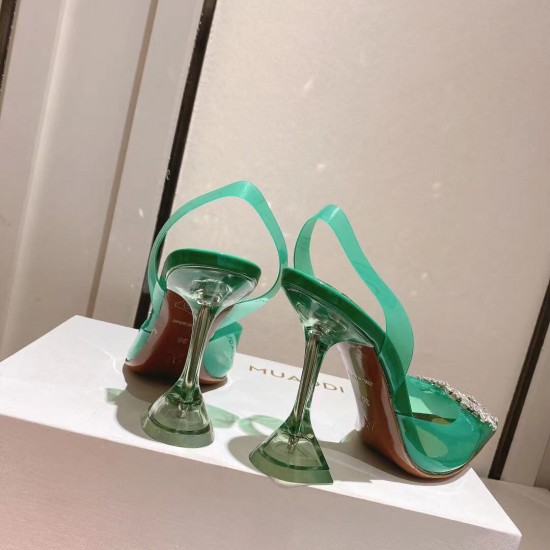 Amina Muaddi Begum Glass Crystal-embellished Pvc Slingback Amina Muaddi Begum Glass Crystal-embellished Pvc Slingback