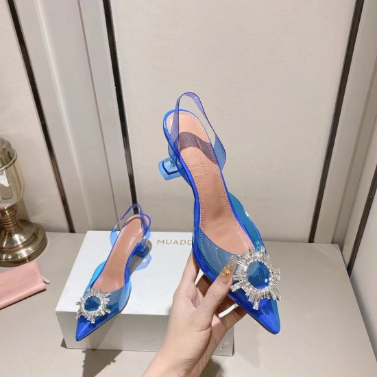 Amina Muaddi Begum Glass Crystal-embellished Pvc Slingback Amina Muaddi Begum Glass Crystal-embellished Pvc Slingback