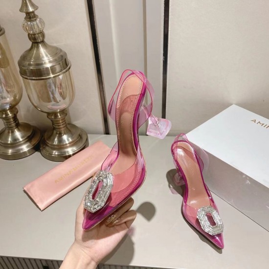Amina Muaddi Begum Glass Crystal-embellished Pvc Slingback Amina Muaddi Begum Glass Crystal-embellished Pvc Slingback
