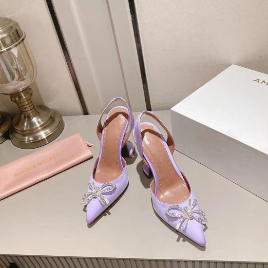 Amina Muaddi Rosie Sling Satin Pump Amina Muaddi Rosie Sling Satin Pump