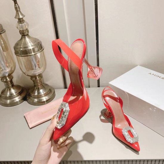 Amina Muaddi Begum Glass Crystal-embellished Pvc Slingback Amina Muaddi Begum Glass Crystal-embellished Pvc Slingback