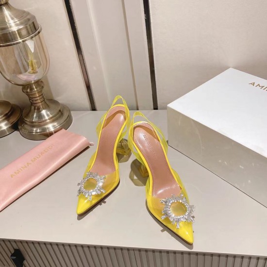 Amina Muaddi Begum Glass Crystal-embellished Pvc Slingback Amina Muaddi Begum Glass Crystal-embellished Pvc Slingback